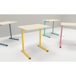 TABLE S2 1 PERSONNE 50*70 T6 VERT D'EAU - PLATEAU SERINGA - CHANT ABS BLANC